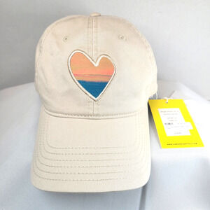 Kerri Rosenthal Heart Patch Baseball Hat Women's One Size Fits Most Beige